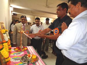Dr. S. WN. Waghule lightining of lamp in state level seminar organised for students on dated 2nd April 2018